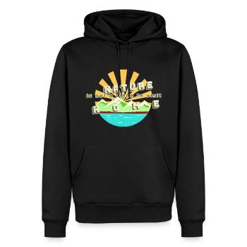 NATURE IS NOTH A PLACE TO VISIT IT IS HOME - Sweat à capuche Premium bio Homme - noir - Devant - Nico (187cm)