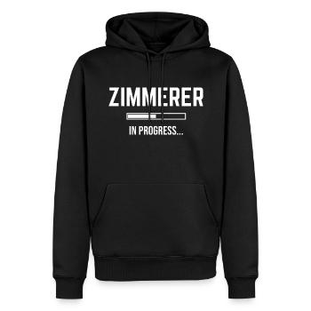 Carpenter In Progress - Men’s Premium Organic Hoodie - black - Front - Nico (187cm)
