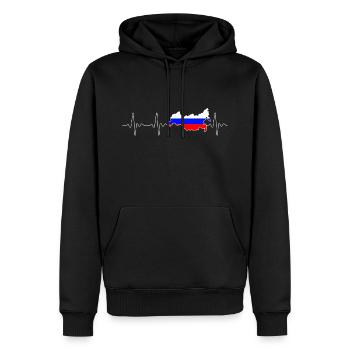 Russland heartbeat - Männer Premium Bio Hoodie - Schwarz - Vorne - Nico (187cm)