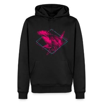 Hammerhai - Männer Premium Bio Hoodie - Schwarz - Vorne - Nico (187cm)