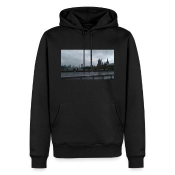 London Mood - Men’s Premium Organic Hoodie - black - Front - Nico (187cm)