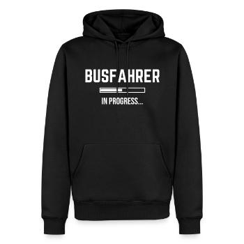 Busfahrer In Progress - Männer Premium Bio Hoodie - Schwarz - Vorne - Nico (187cm)