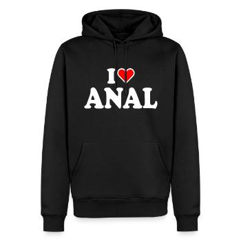 I love anal - Sweat à capuche Premium bio Homme - noir - Devant - Nico (187cm)