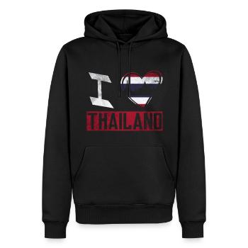 Ich liebe Thailand - Männer Premium Bio Hoodie - Schwarz - Vorne - Nico (187cm)