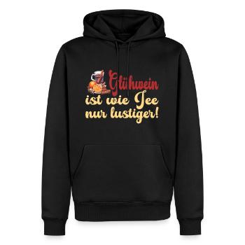 Glühwein ist wie Tee nur lustiger - Männer Premium Bio Hoodie - Schwarz - Vorne - Nico (187cm)