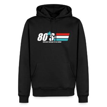 80er Jahre Jahrzehnt Grafik - Männer Premium Bio Hoodie - Schwarz - Vorne - Nico (187cm)