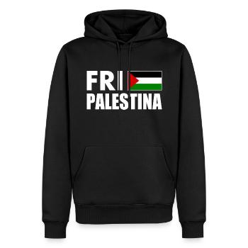 Fri palestina - Männer Premium Bio Hoodie - Schwarz - Vorne - Nico (187cm)