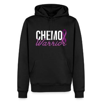 Chemo Warrior - Lila Schleife - Männer Premium Bio Hoodie - Schwarz - Vorne - Nico (187cm)