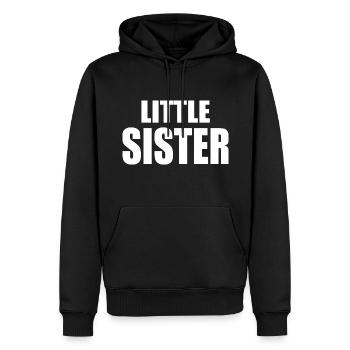 Little sister - Sweat à capuche Premium bio Homme - noir - Devant - Nico (187cm)