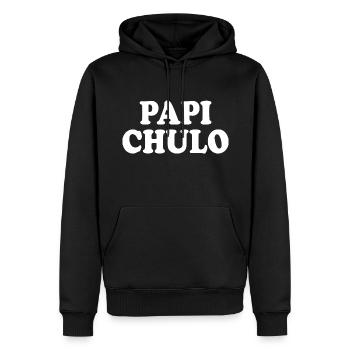 Papi chulo - Sweat à capuche Premium bio Homme - noir - Devant - Nico (187cm)