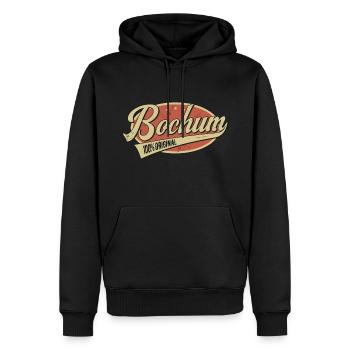 Bochum Bochumer Original - Männer Premium Bio Hoodie - Schwarz - Vorne - Nico (187cm)