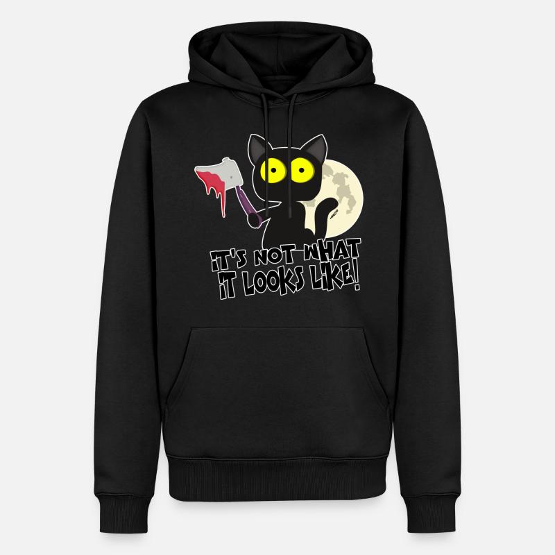 Horror Katze - Männer Premium Bio Hoodie - Schwarz