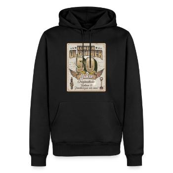50. Geburtstag lustiger Spruch zum Jubiläum - Männer Premium Bio Hoodie - Schwarz - Vorne - Nico (187cm)