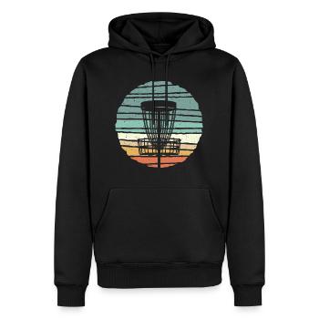 Disc Golf Player rétro Design Disc Golf - Sweat à capuche Premium bio Homme - noir - Devant - Nico (187cm)