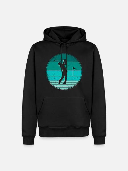 Golf Golfer Golfen Vintage Golfspieler - Männer Premium Bio Hoodie - Schwarz