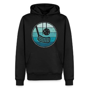 Floorball Graphic Vintage Floorballer Floorball - Sweat à capuche Premium bio Homme - noir - Devant - Nico (187cm)