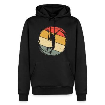Badminton player Badminton player retro badminton - Men’s Premium Organic Hoodie - black - Front - Nico (187cm)