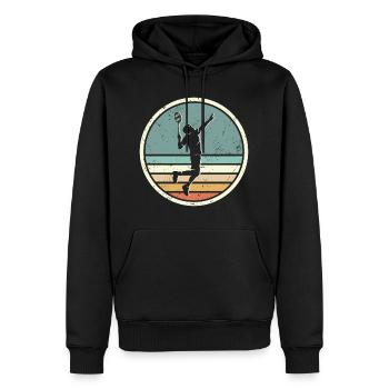 Joueur de badminton Joueur de badminton rétro Badminton - Sweat à capuche Premium bio Homme - noir - Devant - Nico (187cm)