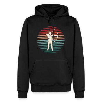 Archer Archery Vintage Archery - Sweat à capuche Premium bio Homme - noir - Devant - Nico (187cm)