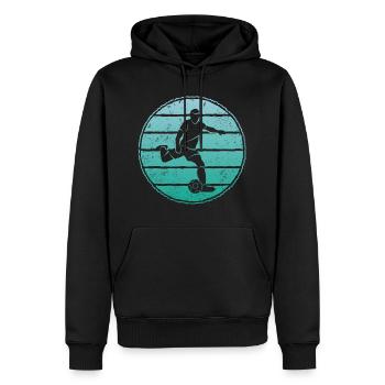 Fußball Fußballspieler Vintage Fußballer - Männer Premium Bio Hoodie - Schwarz - Vorne - Nico (187cm)