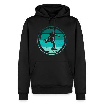 Footballeur Joueur Rétro Football Joueur Football - Sweat à capuche Premium bio Homme - noir - Devant - Nico (187cm)
