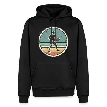 Tennisser Tennis coach retro Tennis - Mannen Premium Bio hoodie - zwart - Voor - Nico (187cm)
