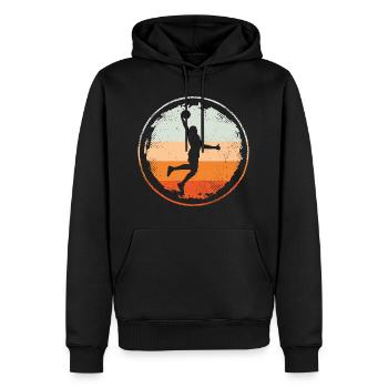 Basketballer Basketballspieler Dunking Basketball - Männer Premium Bio Hoodie - Schwarz - Vorne - Nico (187cm)