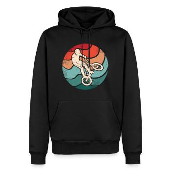 BMX Rider Cycliste Vélo Vélo BMX - Sweat à capuche Premium bio Homme - noir - Devant - Nico (187cm)