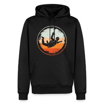 Parachutisme Vintage Fallschirmspringer Paradiver - Sweat à capuche Premium bio Homme - noir - Devant - Nico (187cm)