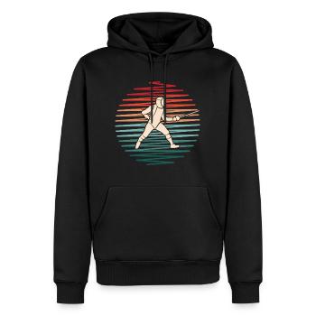 Escrime Escrime Épée Retro Escrimeur - Sweat à capuche Premium bio Homme - noir - Devant - Nico (187cm)