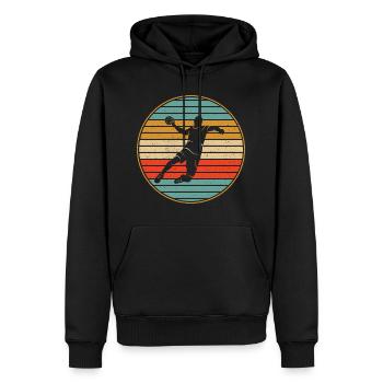 Handballer Handball Spieler Retro Handballspieler - Männer Premium Bio Hoodie - Schwarz - Vorne - Nico (187cm)