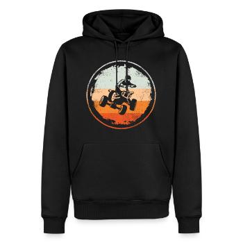 Quad Driver Quad Driver Vintage Tout-terrain VTT - Sweat à capuche Premium bio Homme - noir - Devant - Nico (187cm)