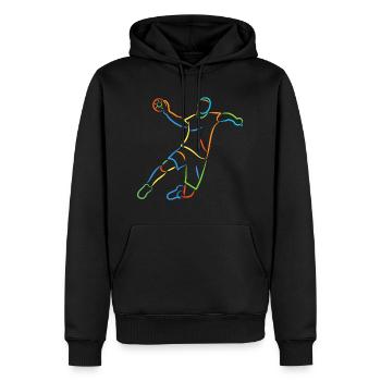 Handballer Handball bunt Handballspieler - Männer Premium Bio Hoodie - Schwarz - Vorne - Nico (187cm)