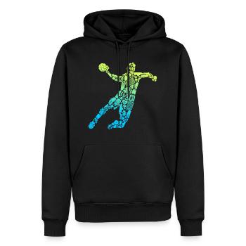 Joueur de handball Symboles de handball Joueur de handball - Sweat à capuche Premium bio Homme - noir - Devant - Nico (187cm)