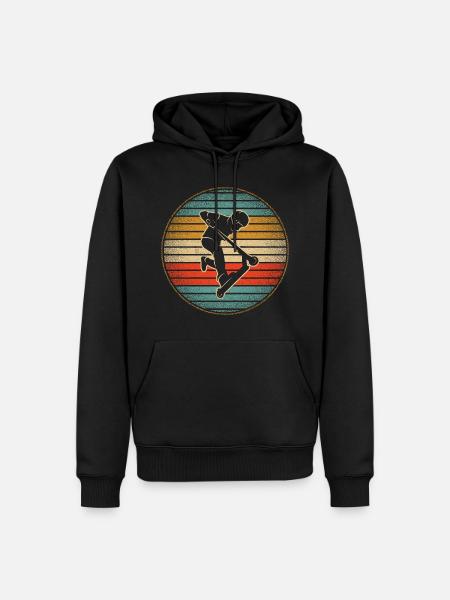 Kick Løbehjul Tricks Vintage Drenge Løbehjul - Herre Premium økologisk hoodie - sort