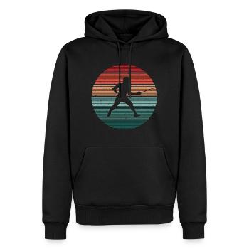Fechtsport Fechtkampf Fechten Retro Fechter - Männer Premium Bio Hoodie - Schwarz - Vorne - Nico (187cm)