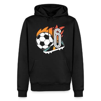 6. Geburtstag Fußballer Junge 6 Jahre Fußball - Männer Premium Bio Hoodie - Schwarz - Vorne - Nico (187cm)