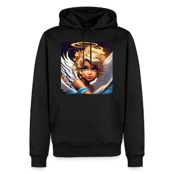 Mignon petit ange - Sweat à capuche Premium bio Homme - noir - Devant - Nico (187cm)