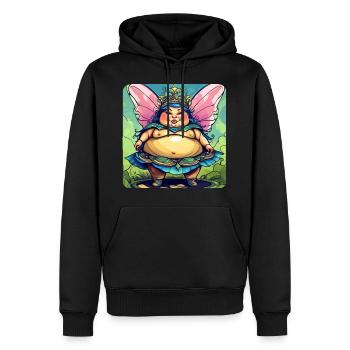 Niedliche dicke Fee mit Flügel - Männer Premium Bio Hoodie - Schwarz - Vorne - Nico (187cm)