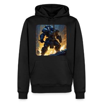 Dark Cyborg Android Warrior - Sweat à capuche Premium bio Homme - noir - Devant - Nico (187cm)