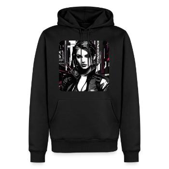 Cooles Streetwear Gothic Girl - Männer Premium Bio Hoodie - Schwarz - Vorne - Nico (187cm)