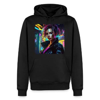 Cool Sexy Streetwear Gothic Girl - Sweat à capuche Premium bio Homme - noir - Devant - Nico (187cm)