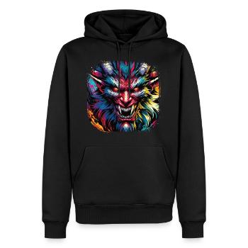 Démon Graffiti Démon Street Art Diable - Sweat à capuche Premium bio Homme - noir - Devant - Nico (187cm)