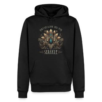 Peacock Art Déco Ne laissez personne ternir votre éclat - Sweat à capuche Premium bio Homme - noir - Devant - Nico (187cm)