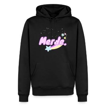 Merde. - Sweat à capuche Premium bio Homme - noir - Devant - Nico (187cm)