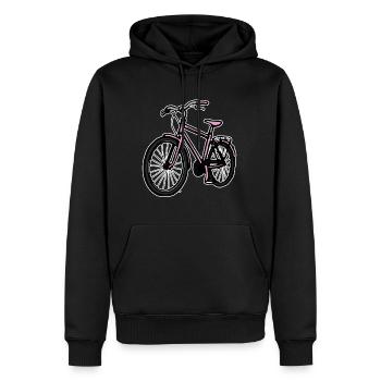 Rose Vélo Femmes Filles - Sweat à capuche Premium bio Homme - noir - Devant - Nico (187cm)