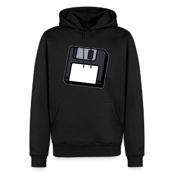 Floppy Disk Retro Symbol Computer - Men’s Premium Organic Hoodie - black - Front - Nico (187cm)