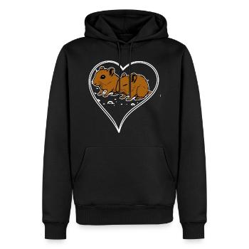 Ich liebe meine Rennmäuse Herz - Männer Premium Bio Hoodie - Schwarz - Vorne - Nico (187cm)