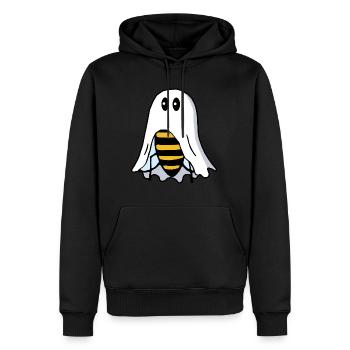 Drôle d’abeille déguisée en fantôme fantôme - Sweat à capuche Premium bio Homme - noir - Devant - Nico (187cm)