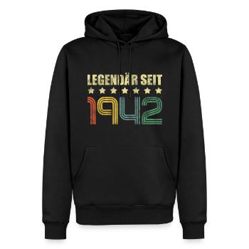 80. Geburtstag 80 Jahre Jahrgang 1942 Geschenk - Männer Premium Bio Hoodie - Schwarz - Vorne - Nico (187cm)